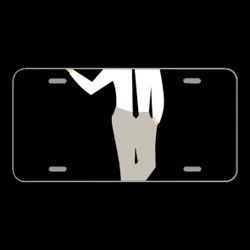 License Plate Novelty Car Front Man Clipart Sticker Pointing Stand