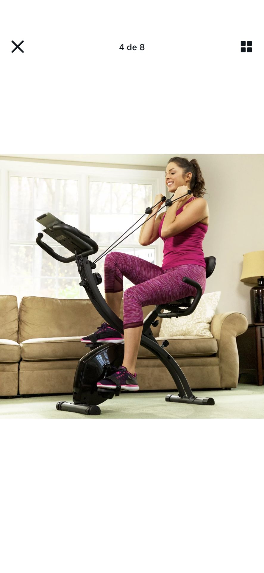 As Seen On TV Slim Cycle Stationary Bike - Folding Indoor Exercise Bike with