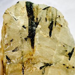 Black Tourmaline Rutilated Quartz Raw Natural Rough Crystal Mineral Rock 13.5 oz