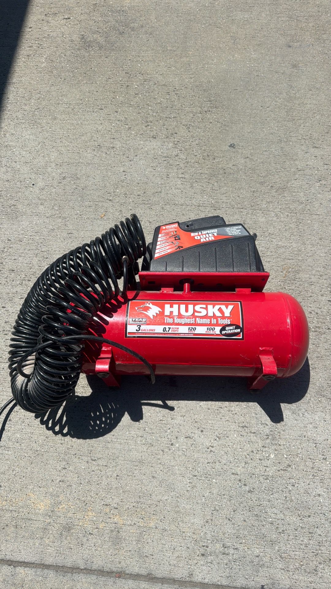 Husky 3gal 100psi Air Compressor