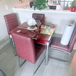 Red Dining Table 
