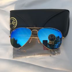 Aviator 3025 Blue Mirror Lenses Sunglasses Rayban 