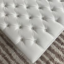 Inspired Home Skye Modern Cream White Ottoman