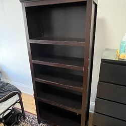 Bookcase 5 Shelves Dark Brown