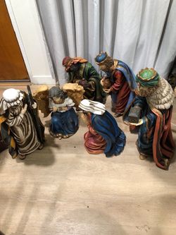 Huge 26" Scale Christmas Nativity Set Figurine Lot (6 Pieces)