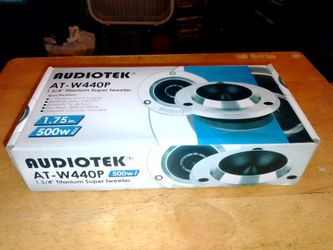 Brand New Audio Tek AT-W440P 1 3/4" Titanium Super Tweeter 250 Watts RMS Power 500 Watts Peak Power Each Tweeter