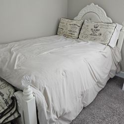 White Double Bed Like NEW 