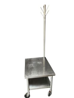 Mixer Stand With Attachment Pole On Wheels All Stainless Steel Heavy Duty 16 Ga #4337