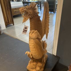 Solid Wood Dragon Carving 