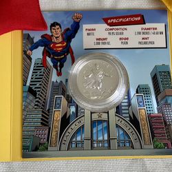 2025 - Superman.  1oz  .999 %.  Silver Medal DC Comics   - Original Box And Packing   Ltd. Coins Produced.