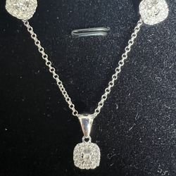14K White Gold Diamond Set 