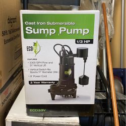 Eco Flo ECD 33V sump pump new in box never opened