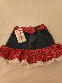 ($8)_new_(4T)_blue jean cowgirl skirt