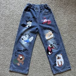 Jeans With Dog Print
