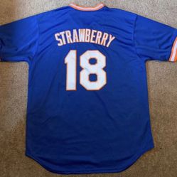 New York Mets Mitchell & Ness Darryl Strawberry #18 Throwback Jersey XL Sz 50