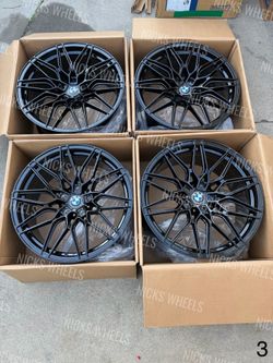Set Of 19” Inch Wheels Rims BMW M Style Gloss Black Staggered 5x112 and 5x120
