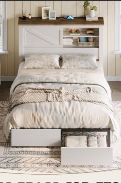 Bookcase Headboard Queen Bed Frame