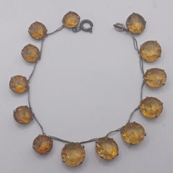 Edwardian ERA citrine And 9k And Sterling Bracelet