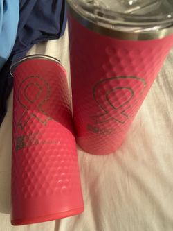 Breast Cancer pink tumblers (2)