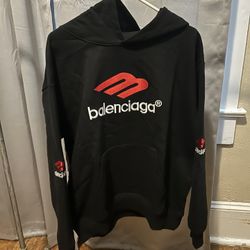 Balenciaga 3B Black and Red Hoodie