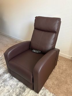 Brown recliner with massage setting