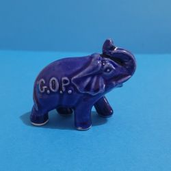 Vintage Blue Ceramic Elephant G.O.P. "Butler" Figurine.