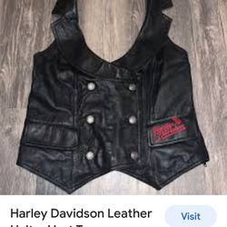 Harley Davidson Leather Halter Vest Top