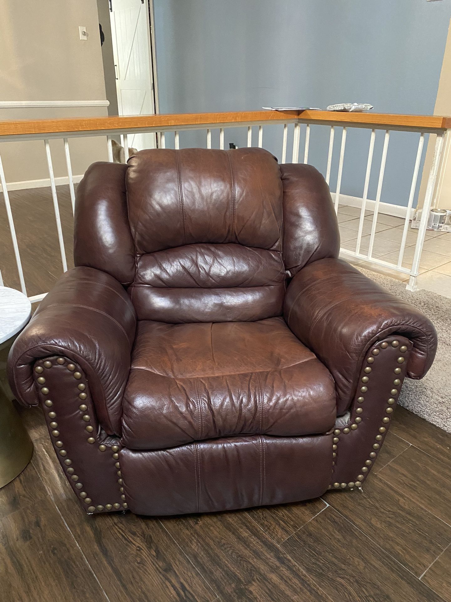 Leather recliner