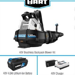 HART 40-Volt Cordless Brushless Backpack Leaf Blower