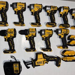 10 DeWALT 20v Compact lot , Hand Saw, & 4 Tool bags (Open to Offers)