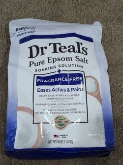 Dr Teal's Pure Epsom Salt Fragrance Free Soaking Solution for Relaxing Baths