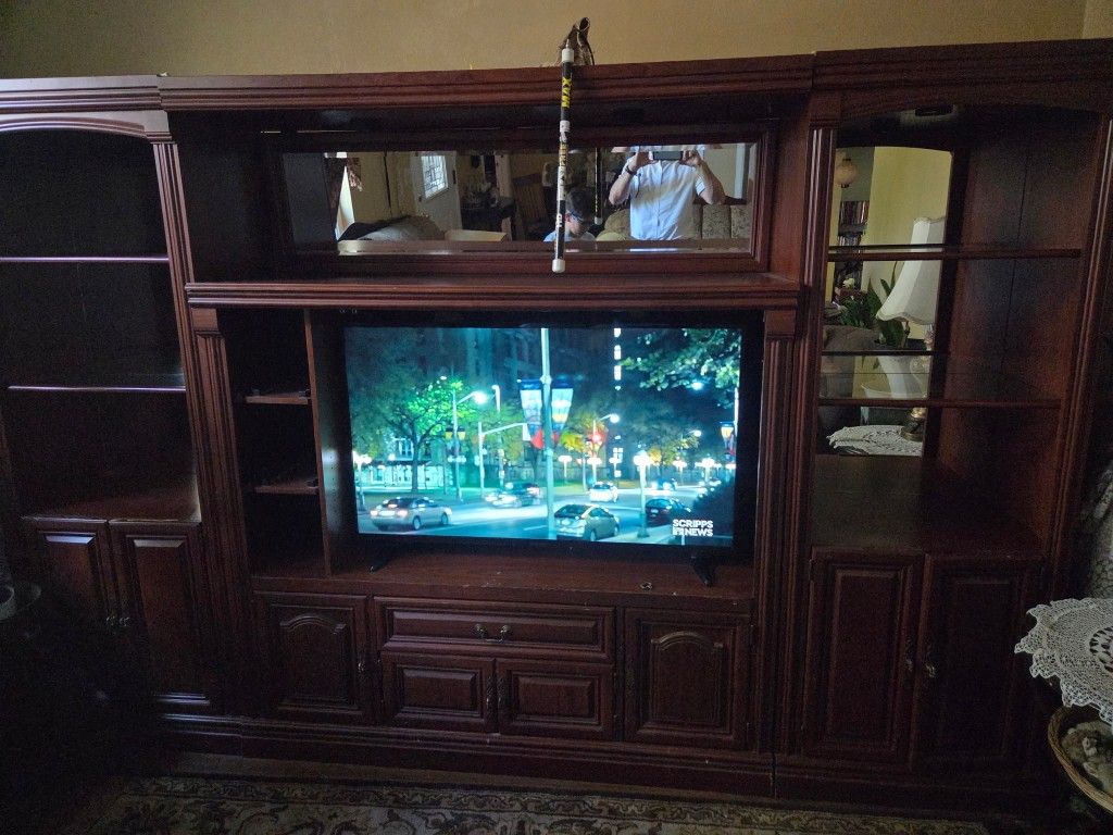 Large Wood Entertainment Center