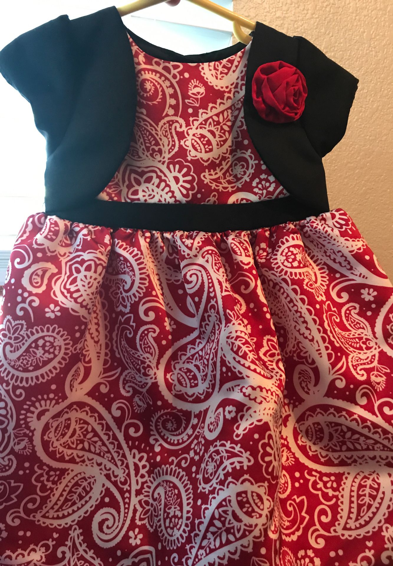 24 month girls black white and red dress