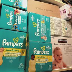 Diapers Size Newborn, Size 1, & Size 2