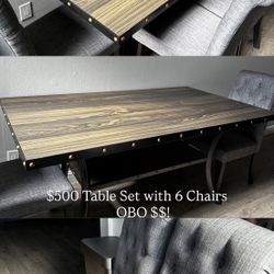 Table Set With 6 Chairs 
