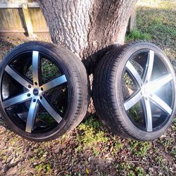 4- 24"BBY WHEELS AND NEW TIRES 