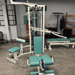 Trotter Multi-Station workout machine 4 stations with 4 stacks & with Adjustable bench 