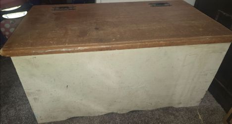 Small antique wooden sewing store box