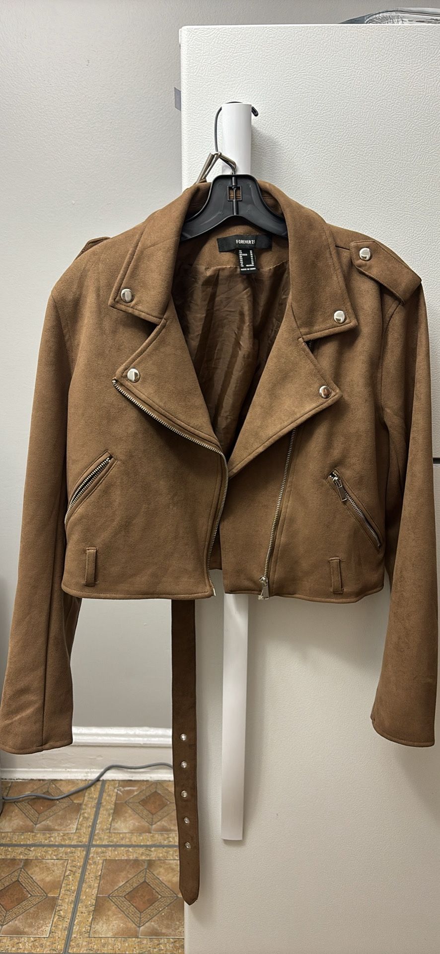 Faux Leather Moto Jacket F21 Brown Women’s Medium