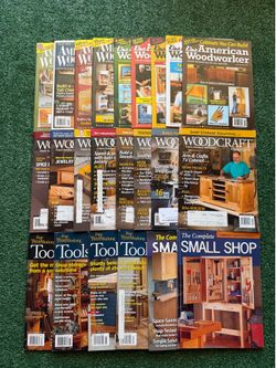 Lot of 23 Woodworking Magazines! American Woodworker, Woodcraft, Tools & Shops