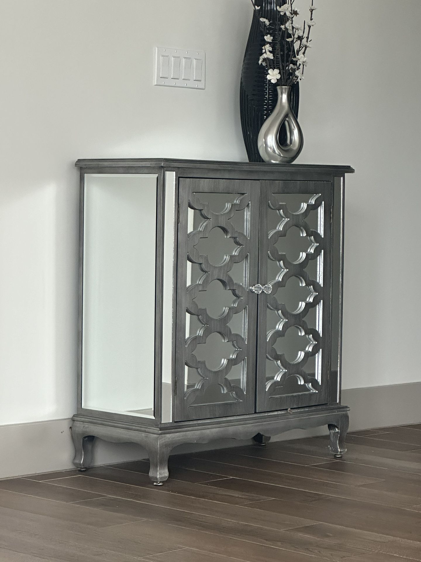 Silver Mirrored Cabinet 