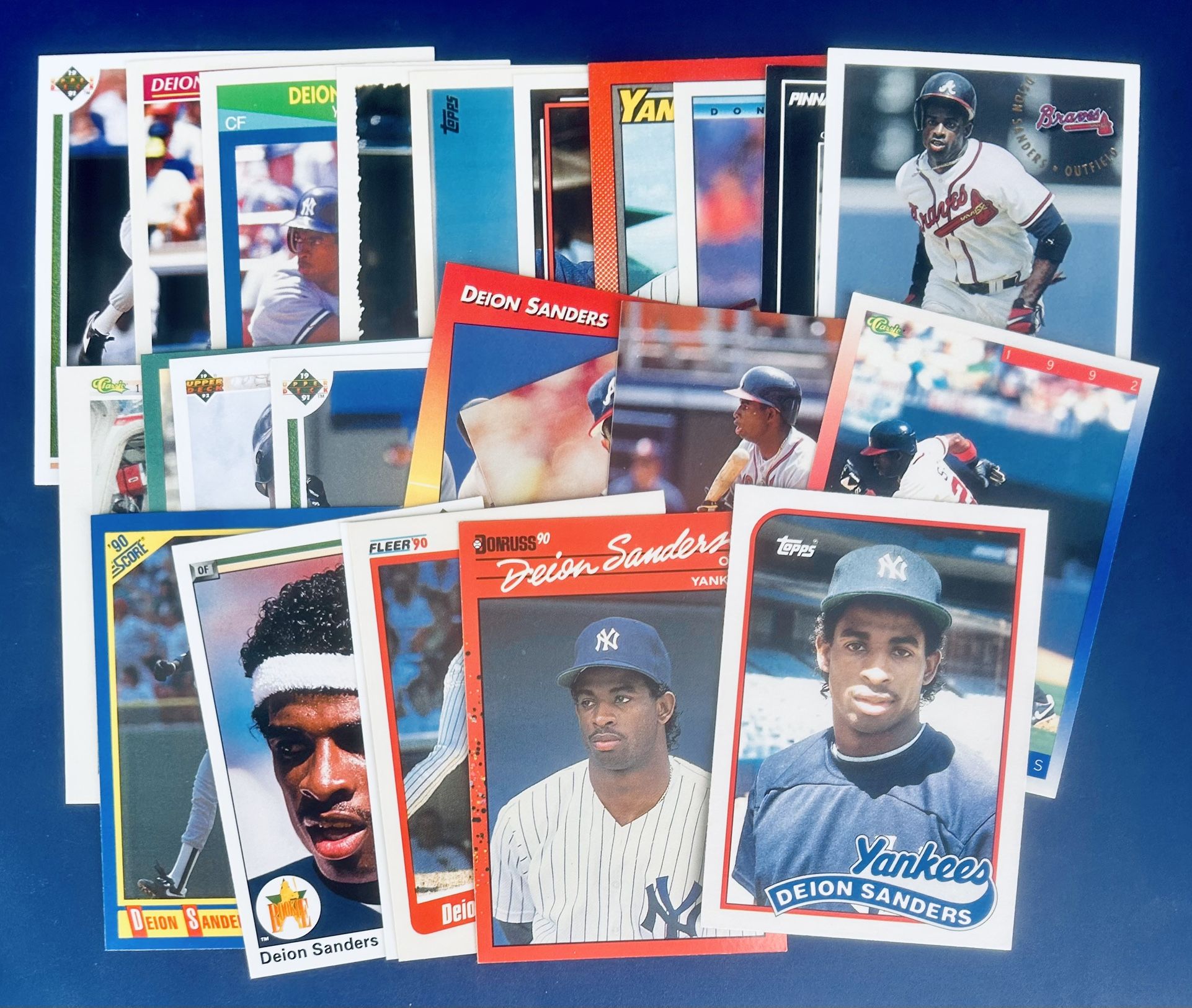 Deion Sanders Rookie Baseball Card Lot