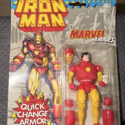 Marvel Super Heroes Iron Man Quick Change Armor Toy Biz Vintage Action Fig 1991