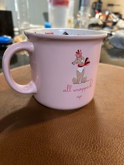 Pink Ceramic Dog Holiday Coffee Mug Holly & Joy Market Finds