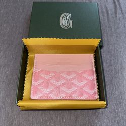 Pink Goyard Card Holder Wallet