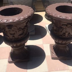 New Flower Pots Made Out Of Cement 29in H X 22in W