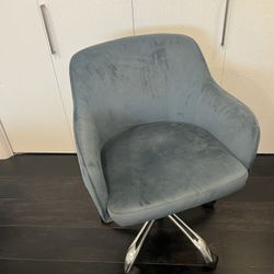 Blue Velvet Desk Chair 