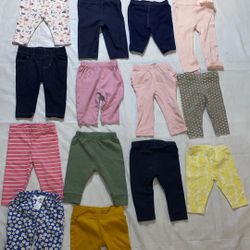 Bundle  3 M Baby Girl pants / Pantalones 