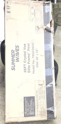 READ Summer Waves 26ft Dark Rattan Crystal Vue Elite Frame Pool MISSING Box 2 of 2 