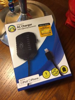 AC charger w/ lightening connector.